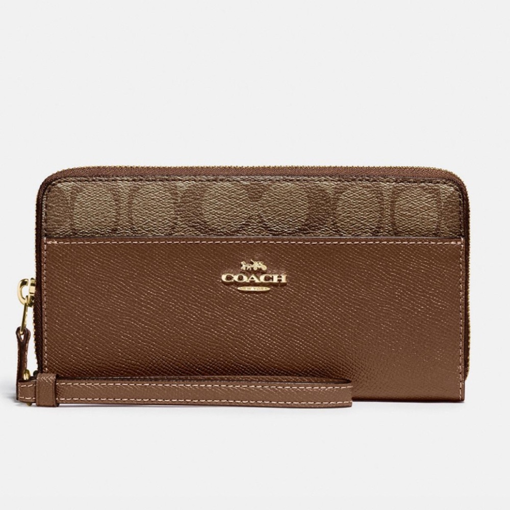 COACH Accordion Signature Zip Wallet